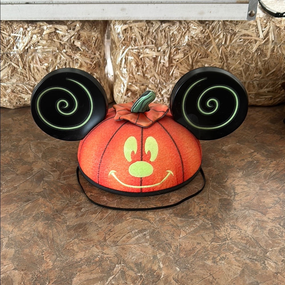 Vintage Disney Pumpkin Mickey Mouse Ears Hat